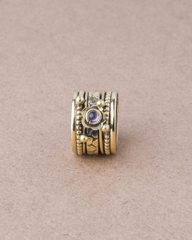 anel com cristal ametista