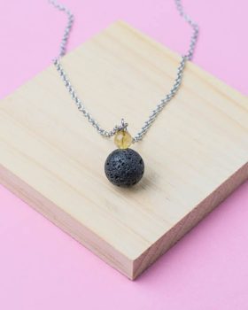 Colar difusor lava e Citrino