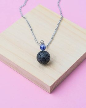 Colar difusor Sodalite e aço
