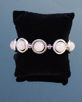 Pulseira esferas Quartzo Rosa