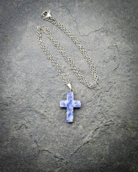 Colar cruz Sodalite