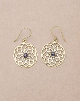 Brincos com cristais Granada e mandala