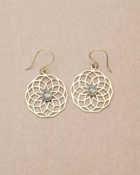 Brincos com pedra Labradorite