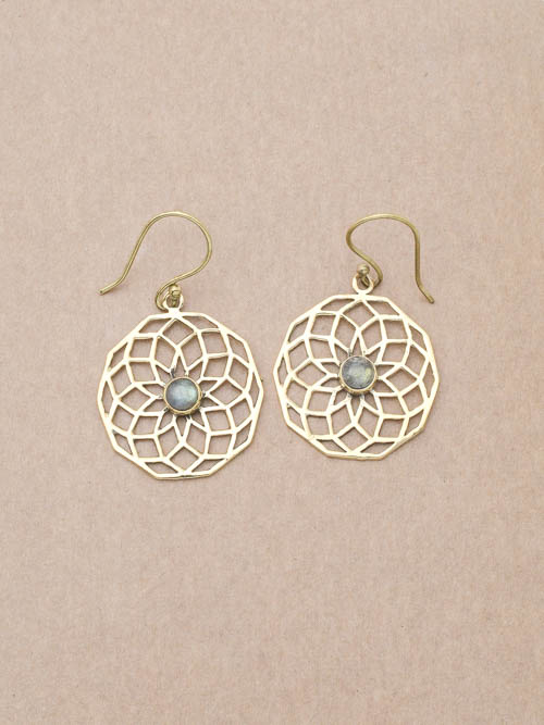 Brincos com pedra Labradorite