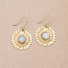 Brincos Girassol com Pedra da Lua