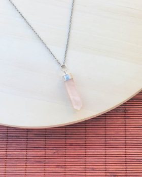 Colar Mudra Quartzo Rosa natural