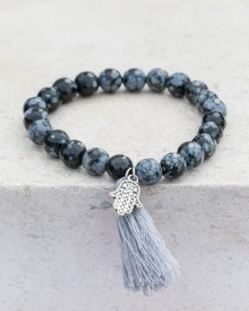 Pulseira de Obsidiana Floco de Neve
