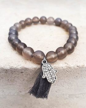 Pulseira pedra Ágata Cinza natural
