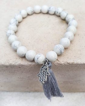 Pulseira pedra Howlite natural