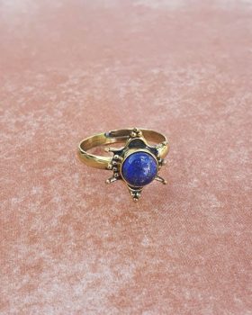 Anel pedra natural Lápis-lazúli