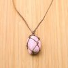 colar opala rosa em macrame
