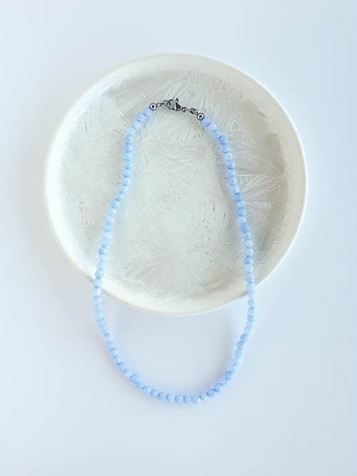 colar pulseira dupla azul