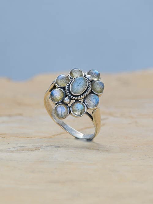 anel de prata labradorite