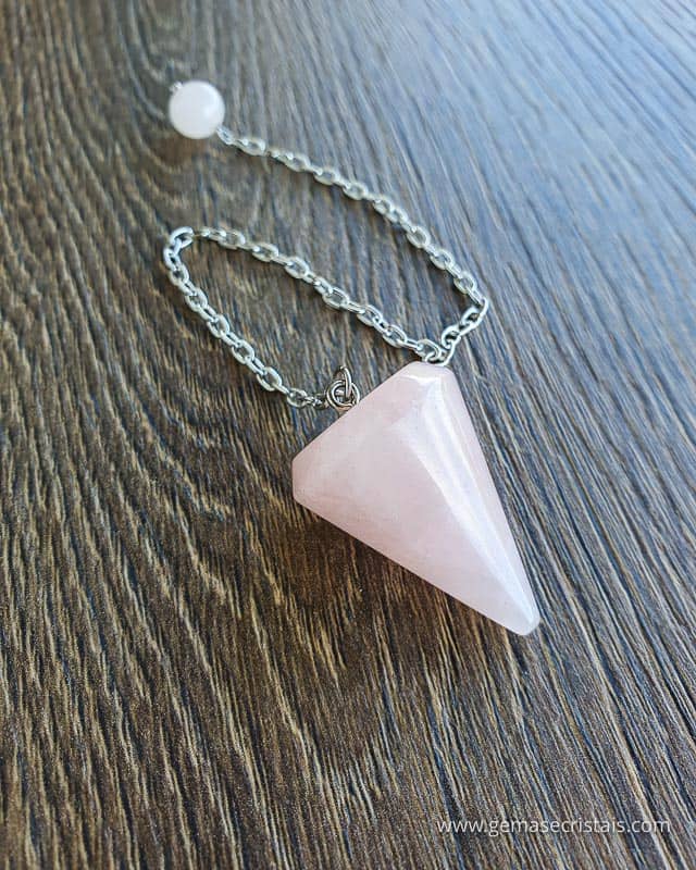 pêndulo de cristal quartzo rosa