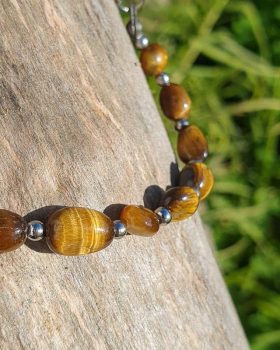 pulseira cristais olho de tigre