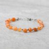 pulseira yuki cornalina e aço