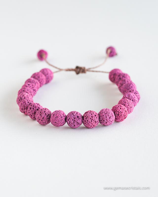pulseira de lava rosa