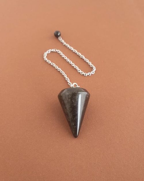 pêndulo conico de obsidiana negra