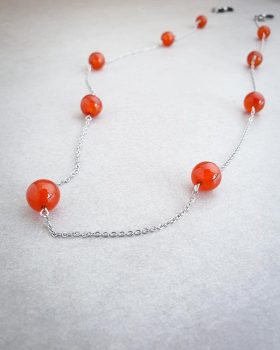 corrente de oculos cornalina