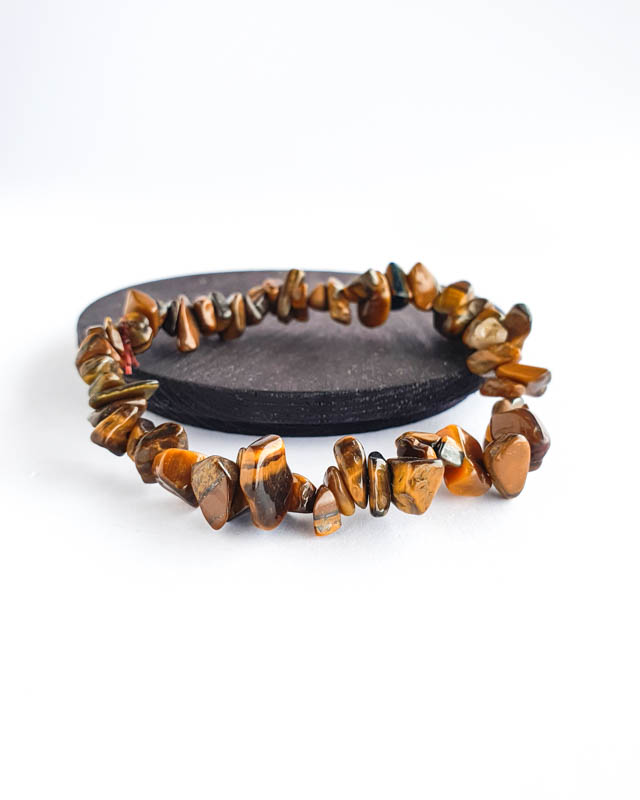 pulseira castanha em pedra natural