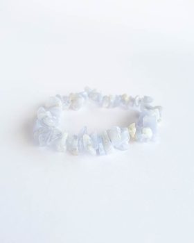 pulseira pedra azul calcedonia