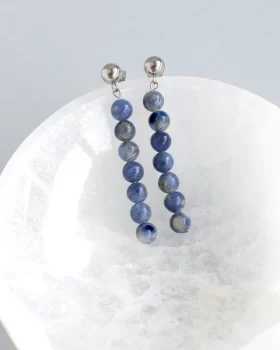 brincos esferas sodalite