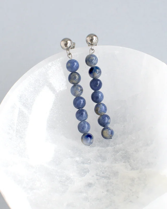 brincos esferas sodalite