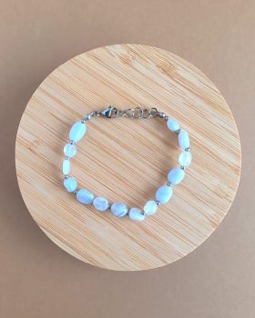 pulseira cristal agata azul rendada