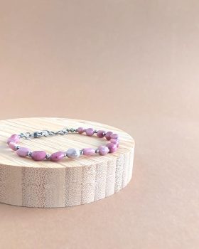 pulseira de cristais opala rosa
