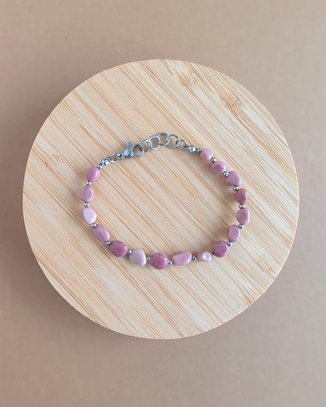 pulseira de opala rosa