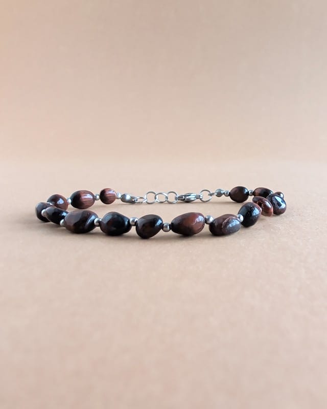 pulseira pedra olho de boi