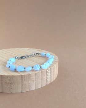 pulseira yuki ágata azul rendada